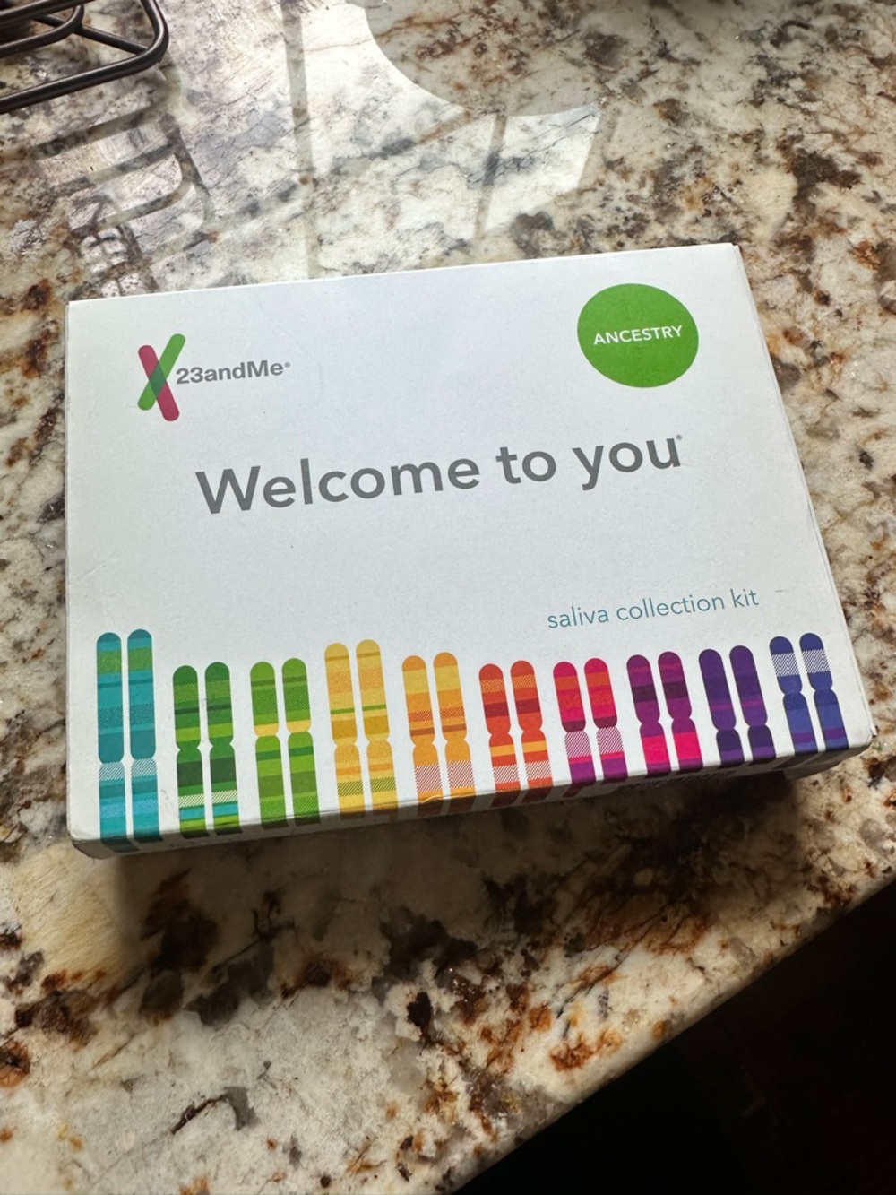 Ancestry Saliva Collection Kit - White with Multicolor Accent